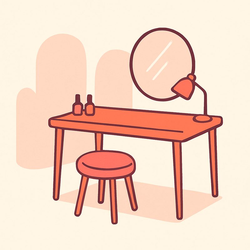 面貸しのネイルデスクのイラスト